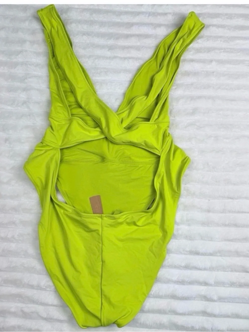 SKIMS Signature Swim Plunge Monokini Citrus 3X NWT Cutout